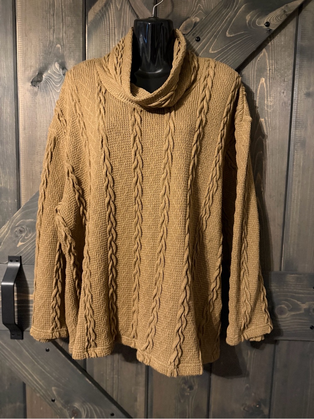 Indigo Soul Cable Knit Cowl Neck Sweater 2XL